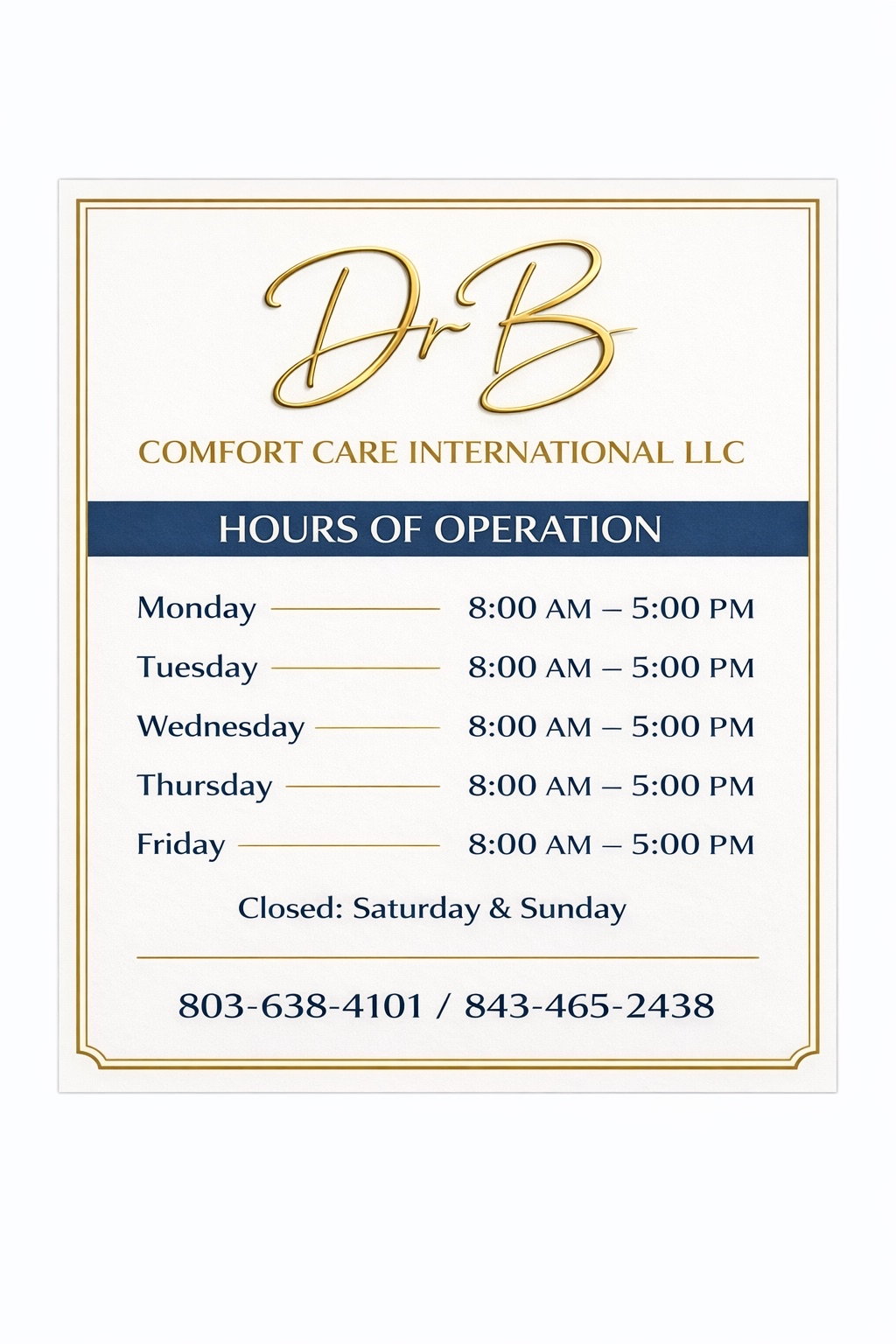 Comfort Care International LLC business hours